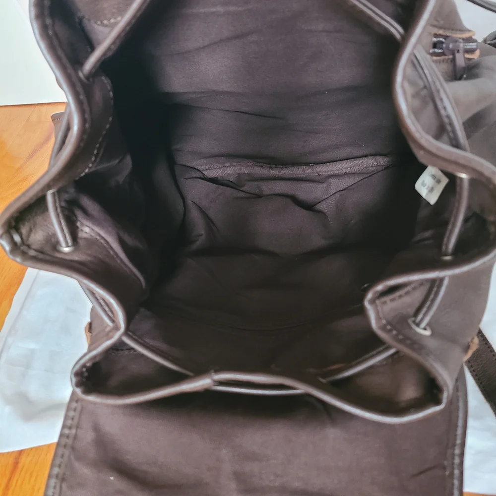 Vintage Brown Leather Backpack 90's